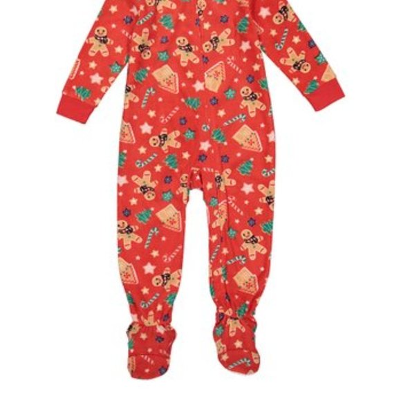 NWT Pajamarama 2T Red Gingerbread Footie Jammies - Picture 2 of 4